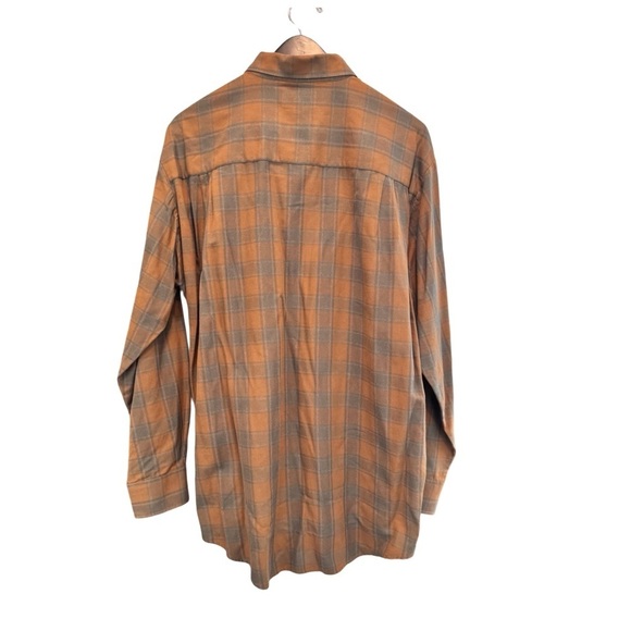 Joseph Aboud Button-Down Shirt. Brown, Orange, Black. Medium - Picture 3 of 8